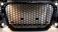 Accessoire de mise à niveau professionnel en plastique pour Audi A1 2013-2015 : Grille S1 avec cadre noir et logo électroplaqué