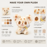 Peluche personnalisée OEM, animal à grandes oreilles tachées, poupée en peluche, jouet en peluche Kawaii à grands yeux, animal en peluche personnalisé, cadeau en peluche pour enfants