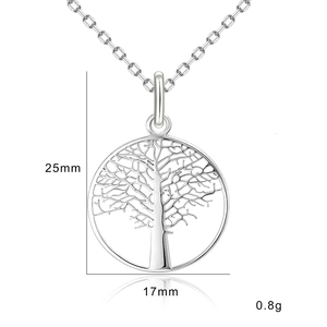 Colliers pendentifs <span class=keywords><strong>Arbre</strong></span> <span class=keywords><strong>de</strong></span> <span class=keywords><strong>Vie</strong></span> en <span class=keywords><strong>Argent</strong></span> Sterling <span class=keywords><strong>Massif</strong></span> 925, Bijoux Personnalisés, Grand Charme <span class=keywords><strong>Arbre</strong></span> Simple - Product Image 1