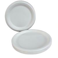 Plateau en pulpe de bagasse de canne à sucre compostable de 8 pouces, jetable, biodégradable, respectueux de l'environnement, pour la restauration