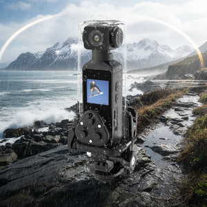 Caméra stabilisée portable 5K pour vlogging, <span class=keywords><strong>gyroscope</strong></span> 6 axes, EIS, double microphone, étanche 30M - Product Image 3