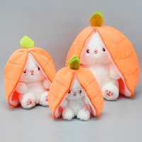 Jouets en peluche lapin mignon en forme de fruit, lapin en peluche avec carotte, pour décorations de fête de Pâques et cadeaux d'anniversaire