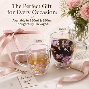 Regalos para Mujeres: Taza de <span class=keywords><strong>Café</strong></span> de Doble Pared de Vidrio con Flores Secas, Tazas de Té Bonitas con Asas Aislantes - Product Image 2