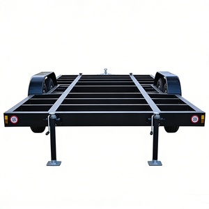 Remorque utilitaire à double essieu en acier robuste Q235, capacité de charge maximale de 10 000 lb, châssis de remorque pour transport de voitures DIY, constructions personnalisées - Product Image 3