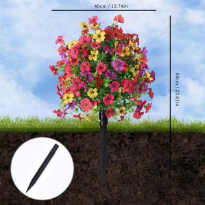 Arbres topiaires en boule de violette artificielle, faux arbustes artificiels, fleurs résistantes aux UV, faux arbustes artificiels pour la décoration de la véranda et de la cour - Product Image 6