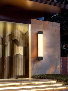 Lámpara de Pared Exterior LED de Aleación de Aluminio, Tira Larga, Blanco Cálido 3500K, Impermeable, Regulable, Garantía de 10 Años, Luz de Jardín - Product Image 3