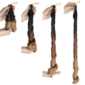 ओरिएंटफैशन फ्रेंच कर्ल 24 "सिंथेटिक क्रोकेट ब्रेड बाल एक्सटेंशन सिल्की ढीली वायवी सर्पिल कर्ल बालों का विस्तार - Product Image 4