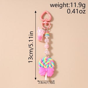 Cute Girls Lovely <strong>Lollipop</strong> Keychain Key <strong>Rings</strong> for Women Kids Handbag Pendants DIY Birthday Jewelry Gifts Trinkets - Product Image 3
