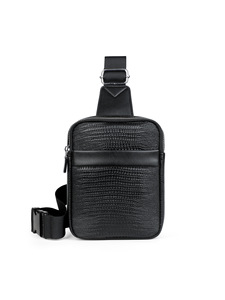 Bolso de Pecho con Diseño de Piel de Cocodrilo, Bolso Bandolera Pequeño de Cuero Genuino para Hombre, Bolso para Teléfono Móvil, Estilo Urbano Minimalista - Product Image 5