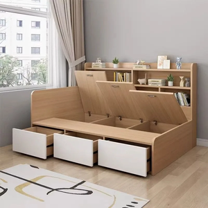 Cama Baja Moderna Personalizada de Madera con Base de Plataforma Resistente y Cajones Deslizantes para Almacenamiento, Ideal para Dormitorio y Hogar - Product Image 2