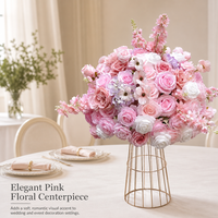 Fleurs artificielles roses pour mariage, centres de table, arrangements floraux pour cérémonie, réception, décoration d'événements 60cm 70cm 80cm