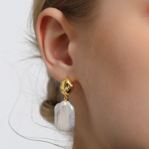 Original S925 925 Silver Freshwater Pearl Jewelry Irregular Baroque Pearl <strong>Earrings</strong> <strong>Beautiful</strong> Fine Jewelry for <strong>Girls</strong> - Product Image 5