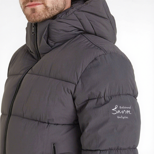 Chaqueta Parka con Capucha para Hombre, con Logotipo Personalizado, Color Sólido, Cierre de Cremallera, Prenda Exterior Informal, Corte Regular, Estilo Recto, Venta al Por Mayor - Product Image 2