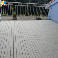 Ubin Lantai Teras Luar Ruangan Tahan Air Ubin Teras Taman Komposit Kayu Saling Berpaut