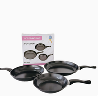 Set Perlengkapan Dapur Anti Lengket Panci Besi Tiga Buah Set Panci Anti Lengket Kotak Hadiah Set Wajan Penggorengan Set Peralatan Masak