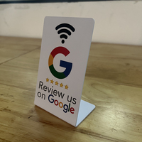 Support de table personnalisé en acrylique PVC NFC Modèle ISO Interface de communication RFID 13.56MHz pour Google Review Support de menu NFC Code QR
