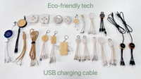 BSCI usine écologique bois bambou 4 en 1 câble de charge usb paille de blé câble de données