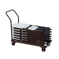 Chaise pliante à cadre en acier au carbone à poignée ouverte simple robuste chariot empilable
