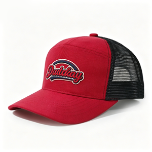 Custom Logo Shape Flat Bill 5 Panel Trucker <b>Hat</b> Cap Structured Custom Mesh Back Snapback <b>Hat</b> Trucker <b>Hat</b> Custom - Product Image 1