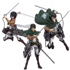Figura de acción de PVC de anime de Mikasa y Levi, la más vendida de fábrica, juguetes de Eren, figura de manga de <span class=keywords><strong>Ataque</strong></span> <span class=keywords><strong>a</strong></span> <span class=keywords><strong>los</strong></span> <span class=keywords><strong>Titanes</strong></span>, juguete articulado Figma - Product Image 1