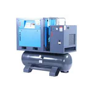 All-In-One Variable Speed Screw Air Compressor with AC Power Air Dryer Tank Hotels Includes PLC Core Components