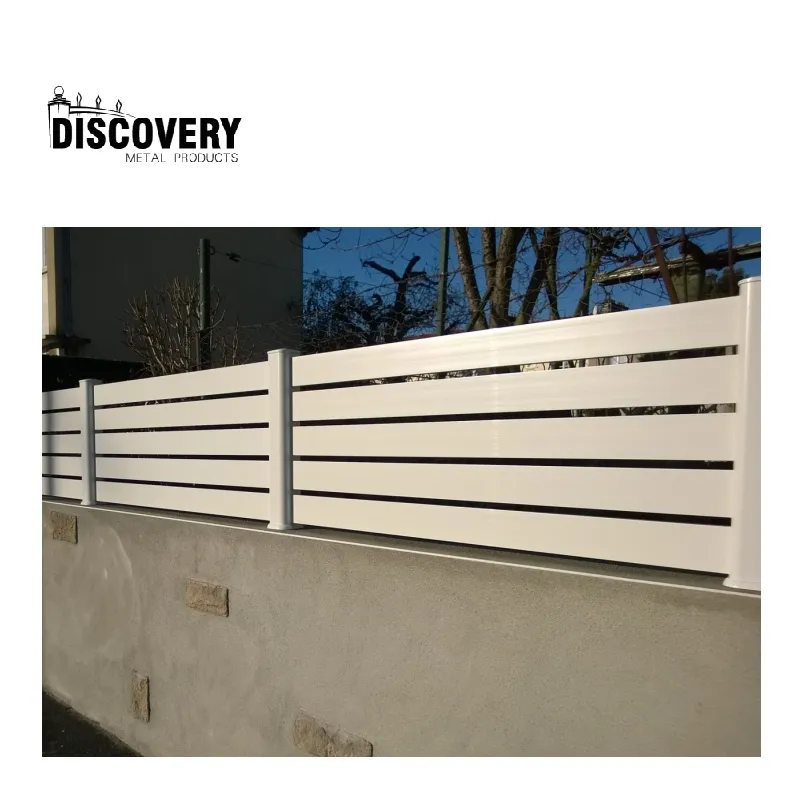 Classic style cloture de jardin ornamental modern aluminum fence custom sizes aluminium cloture white garden fence