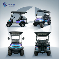 Voiturette de golf électrique pour 4 personnes avec batterie au lithium 72v, buggy tout-terrain