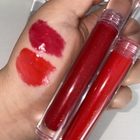 Gloss à lèvres vegan sans cruauté, marque privée, brillant transparent, paillettes roses, nude, logo personnalisé, format voyage, liquide minéral