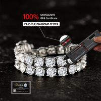 Vente en Gros Chaîne Tennis Diamant Moissanite VVS Or 14K 18K Argent Sterling 925 3mm 4mm 5mm Bijoux Fins Hommes Femmes Bracelet Collier