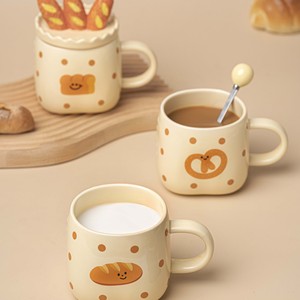 Taza de <span class=keywords><strong>Café</strong></span> de Cerámica con Diseño de Pan, Linda, para Parejas de Estudiantes, Chico y Chica, Regalos de Oficina Modernos, Ecológicos, de Porcelana China - Product Image 3