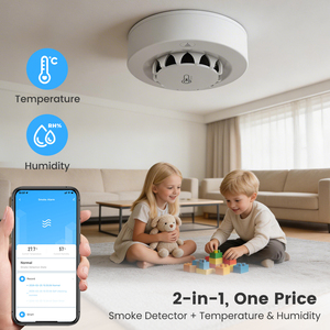 <span class=keywords><strong>Détecteur</strong></span> <span class=keywords><strong>de</strong></span> <span class=keywords><strong>fumée</strong></span> intelligent Tuya Zigbee, <span class=keywords><strong>détecteur</strong></span> d'incendie, capteur <span class=keywords><strong>de</strong></span> température et d'humidité, alerte <span class=keywords><strong>de</strong></span> sécurité, fonctionne avec Smart Life - Product Image 4