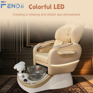 Poltrona Reclinabile Regolabile con Schienale di Lusso per Salone, Sedia da Pedicure Spa con Vasca per Piedi - Product Image 5