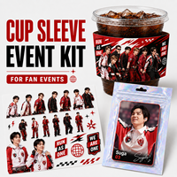 Kit de manchons de tasse Kpop personnalisés 2026 pour B T Jimin, manchon de tasse isolant en papier néoprène avec autocollant photocard, ensemble cadeau pour événement de fans