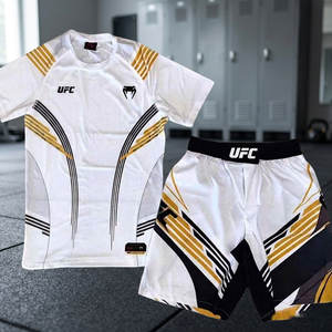 Ensemble de fitness MMA et Jiu-Jitsu brésilien pour enfants, avec short et t-shirt à manches courtes, nouvelle collection 2026, best-seller, broderie personnalisée du logo avant - Product Image 3