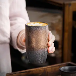 일본 빈티지 세라믹 맥주 물 우유 머그잔 도자기 커피 컵 도자기 쿵푸 차 머그잔 대형 찻잔 음료 용기 커피 컵