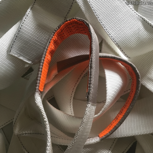 Élingues de sangle à motif plat jaune haute résistance de 1 tonne de qualité professionnelle Marque SANBOO Garantie 1 an pour les matériaux industriels - Product Image 1