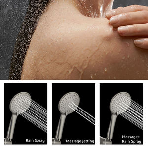 Cabezal de Ducha de Mano ABS Cromado, Nuevo Material, 3 Modos, Lluvia, Masaje, Combo, Panel Grande de 12 cm, Alta Presión, Ducha de Mano para Baño - Product Image 5
