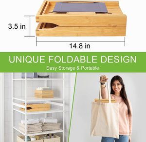Bandeja de bambú plegable ecológica, accesorio ajustable para baño, ducha, para ver películas o leer - Product Image 5