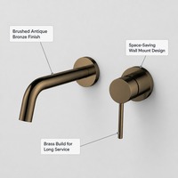Смеситель для раковины Frascio Gold Waterfall, настенный, с одним отверстием, из латуни, с керамическим картриджем, для виллы