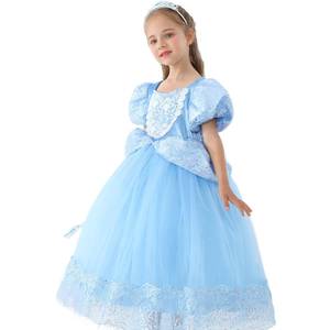 Costumes de performance scolaire, de danse, de mariage, de fête, de cosplay de personnage de dessin animé, de demoiselle d'honneur bleue, de carnaval en gros pour MS - Product Image 2