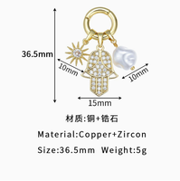 Nouveauté : Breloques en zircon plaqué or 14 carats pour la fabrication de bijoux DIY, étoile, lune, palmier, perle, pendentif détachable, cadeau pour fête d'enfants