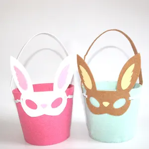 Benutzer definierte Bunny Basket Ostern Geschenkt üte Rabbit Candy Bucket Filz Osterei Korb Perfekt für Kinder