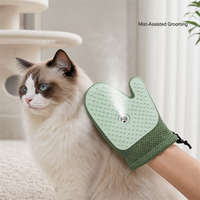 Gant de toilettage pour animaux de compagnie rechargeable avec pulvérisateur, en polyester, multi-usages, facile à utiliser, anti-statique, pour enlever les poils des chiens