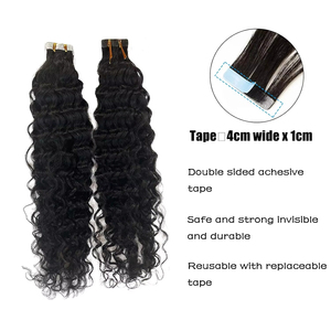 Extensioni per capelli con nastro adesivo, capelli umani ricci profondi, 20 pezzi, 50g, extension adesive senza cuciture per donne - Product Image 3