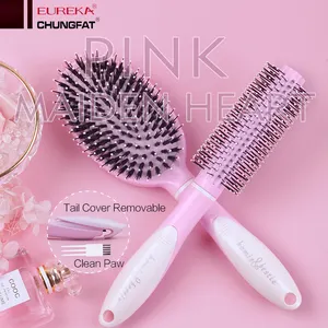 EUREKA 9511CEJ Sisir Commen Salon Plastik Sisir Pembersih Diri Detangling Sikat Rambut Nilon dengan Penutup Ekor Dapat Dilepas