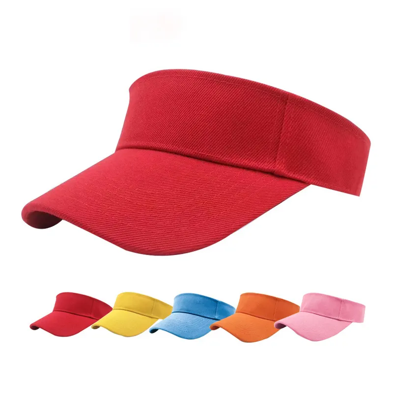 Wholesale Custom Embroidery Printed Logo Outdoor Visor Beach Adjustable Sun Cap Quick Fast Dry Visor Hats For Women Men