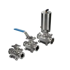 QINFENG SS304 SS316l Stainless Steel PTFE Encapsulated/Half-pack Manual Full Port Tri-clamp Ball Valve For Chemicals