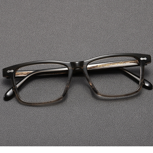 Rectangle Full Rim <b>Eyeglasses</b> Solid Black <b>Frame</b> Anti-Uv Unisex Adults Vision Correction <b>Frames</b> - Product Image 2