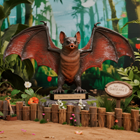 Vente Flash : Statue de chauve-souris animatronique réaliste pour décorations d'Halloween, maisons hantées, parcs d'aventure, maisons de jeux et parcs à thème intérieurs publics