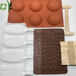 OKSILICONE Cetakan Kue Silikon, Dapat Digunakan Kembali dengan Besar Enam Belahan Cetakan Es Krim Mudah untuk Melepaskan Nampan Cetakan Permen untuk Memanggang Kue